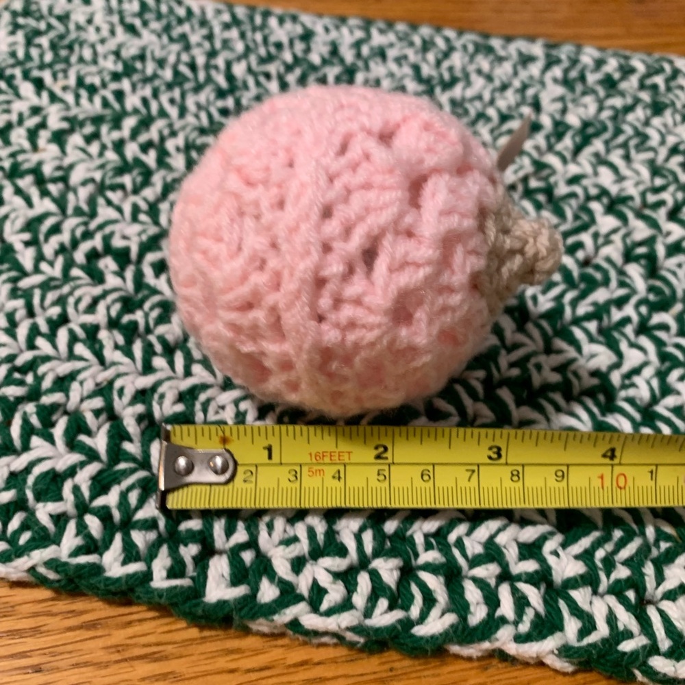 Crocheted Breast Cancer Awareness Boob Ornament - Picture 5 of 5